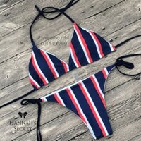 [ Ảnh thật ] Bikini cột dây sọc siêu xinh