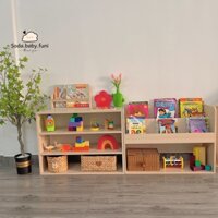 [ Ảnh thật ] Combo 02 kệ - Kệ đồ chơi gỗ cho bé, kệ ô vuông, kệ mầm non, kệ montessori, kệ sách cho bé - Toy shelf- Book