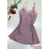 [ ẢNH THẬT ] Đầm ngủ lụa thời trang 2 dây cao cấp họa tiết da beo hồng