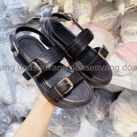 [ ẢNH THẬT ] Dép bánh mỳ quai hậu xinh xắn, giày xăng đan nữ quai da khóa vuông chuẩn đẹp, mẫu hottrend nâng đế 4cm