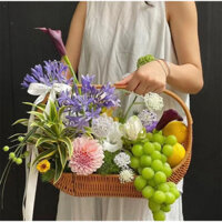 [ Ảnh thật] Giỏ Mây làm Giỏ Hoa Giỏ Quà Giỏ Trái Cây Giỏ quà tết