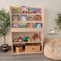 [ Ảnh thật ]Kệ sách - Kệ đồ chơi gỗ cho bé , kệ ô vuông, kệ mầm non, kệ montessori, kệ sách cho bé - Toy shelf- Book