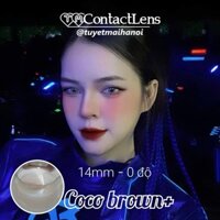 [ Ảnh Thật ] Lens Nâu Tây Siêu Êm Siêu Mềm COCO Brown 14mm 0 Độ - Kính Áp Tròng Hàn Quốc Vassen Sexy Me