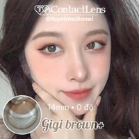 [ Ảnh Thật ] Lens Nâu Tự Nhiên Không Giãn Gigi Brown 14mm - Kính Áp Tròng Hàn Quốc Vassen Sexy Me