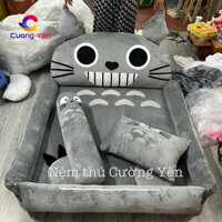 [ ẢNH THẬT VÀ VIDEO ] Nệm nôi Totoro xám cho bé size 1.1m-1.6m 5p