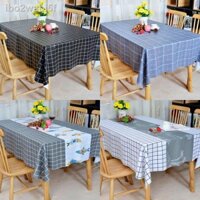 ☌ [Ảnh thật/Sẵn] lbo2wabi5fKhăn trải bàn không thấm nước và chống dầu dùng một lần Nordic ins net màu đỏ kẻ sọc khăn cà