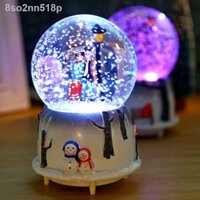 ✳ [Ảnh thật/Sẵn] 8so2nn518pSáng tạo lãng mạn đầy đủ ngôi nhà cặp đôi âm nhạc quả cầu pha lê với đèn tuyết thủy tinh hộp