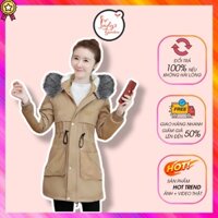 [ ẢNH VÀ VIDEO THẬT ] Áo Khoác Lông Dáng Dài Lót Lông Cừu Mũ Tháo Rời LG590 – Lady’s Garden