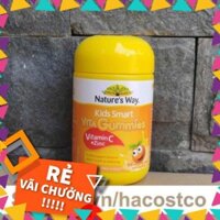 ( anhkhang ) Kẹo dẻo nhai Nature's Way Kids Smart VITA Gummies Vitamin C + Zinc 60 viên - Bổ Sung Vitamin C Và Kẽm Cho B