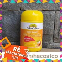 ( anhkhang ) Kẹo dẻo nhai Nature's Way Kids Smart VITA Gummies Vitamin C + Zinc 60 viên - Bổ Sung Vitamin C Và Kẽm Cho B