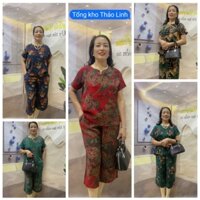 ( Áo Đẹp Tặng Mẹ ) Đồ Bộ Trung Niên Tặng Mẹ,Tặng Bà - Chất Lụa Hàn Châu Cao Cấp Mềm Mịn, Thoáng Mát - Cộc Tay Quần Lửng