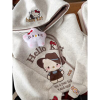 ✨ Áo hoodie mỏng có mũ cho bé gái Treasure Girls, phong cách Hàn Quốc mùa xuân, áo thun thêu hoạt hình, quần áo trẻ em