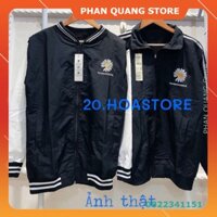 👗 ÁO KHOÁC HOA CÚC PEACEMINUSONE SỌC VIỀN 2 KIỂU - BOMBER JACKET THÊU HOA SỌC RAGLAN TRẮNG ĐEN HOT PQ-Shop