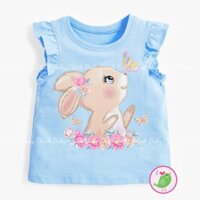 🐰 Áo thun cotton bé gái - xanh dương thỏ