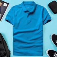 - Áo thun nam POLO trơn vải cá sấu cotton cao cấp ngắn tay cực sang trọng lịch lãm - XANH YA,L  60-67kg
