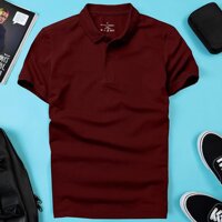 - Áo thun POLO trơn vải cá sấu cotton cao cấp ngắn tay có đủ bảng màu pastel cực hot - Đỏ đô,XXXL  76-85kg