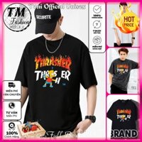 (𝐅𝐮𝐥𝐥 𝐁𝐨𝐱) ÁO THUN Tay Lỡ THRASHER Local Brand Unisex Cotton 100 Form Rộng Nam Nữ (AT1400L - Kèm Video Ảnh Thật)