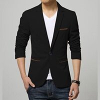 - Áo vest nam viền nâu xẻ tà .