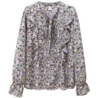 ❈ ❈ Áo voan nơ dài tay phong cách phương Tây lớp lót nhỏ 25326B