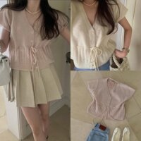 /𝑪𝒊𝒎𝒊𝒔.𝑺𝒉𝒐𝒑/ Áo Cardigan Nữ Dệt Kim Tay  Ngắn Cổ V, Eo Thon Gọn Phong Cách Hàn Quốc Nhẹ Nhàng Hàng QC L1