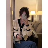 𝓜𝓲𝓮 𝓑𝓸𝓾𝓽𝓲𝓺𝓾𝓮 Áo khoác len cardigan cổ V cách điệu chạy viền dành cho Nữ 2023