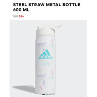 ( Auth + Ảnh thật ) Bình Giữ Nhiệt ADIDAS Màu Trắng phối hoạ tiết sắc màu 600ml của Mỹ.