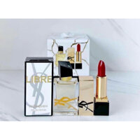 ( Auth ) Set mini YSL 2 món gồm Nước hoa mini và son mini tone đỏ.