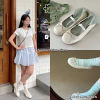 𝐁𝐥𝐚𝐮𝐞𝐁𝐥𝐮𝐦𝐞🦋 Ballet Fable Bow - Giày bệt búp bê nơ