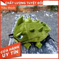 ⛺ Balo khủng long vải nhung mịn màu xanh bộ đội cỡ lớn