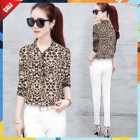 ⚡ Bấm Là Sale ⚡ Áo sơ mi nữ họa tiết da beo - KV1747flashsale006