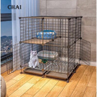 [ BÁN CHẠY ] Chuồng mèo 2 tầng, có mái lắp ghép đa năng đơn giản với lưới sắt sơn tĩnh điện nuôi thú cưng, thỏ, chuột. R