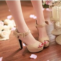 [ Bản Chuẩn] Giày cao gót hở mũi đính nơ xinh xắn- CG1093