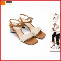 [ Bản Chuẩn] giày cao gót nữ 5cm hở gót mũi vuông  Phối Dây Tinh Tế HL_007