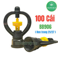 [ Bán Sỉ ] 100 Cái béc tưới cây thân xoay phun 360 độ BB906 ren trong 21/27 thích hợp tưới cây ăn trái, rau hoa màu