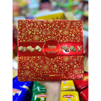 🍪🥨🍫 BÁNH QUI BƠ SOCOLA THƯỢNG HẠNG HỘP THIẾC HOA VĂN TẾT ĐỎ VÀNG CAO CẤP CỦA BỈ DESOBRY LUXURY BELGIAN SELECTION 300G 🇧🇪