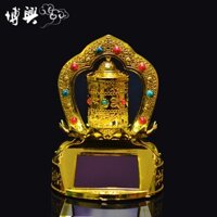 ❈ ❈□☜Bánh xe cầu nguyện năng lượng mặt trời Full Diamond Lotus / Tám bánh xe cầu nguyện tốt lành / Giá biết ơn