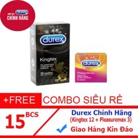 [ Bao Cao Su Giá Sỉ ] Combo Bao Cao Su Durex Kingtex + Durex Pleasuremax  3s