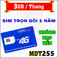 [ BẢO HÀNH 1 NĂM] SIM DATA VÀO MẠNG 4G MOBIFONE MDT255 TẶNG 3GB/THÁNG SỬ DỤNG 12 THÁNG