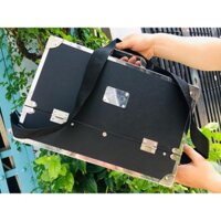 [ Bảo hành 12th ]Cốp trang điểm chuyên nghiệp 4 tầng màu đen sang trọng làm tóc móng nail clio 4 tầng viền thép siêu đẹp