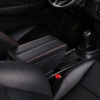 [ BỀ MẶT LƯỢN SÓNG ] Hộp tỳ tay ô tô - HYUNDAI Grand i10 - 7 CỔNG USB - MÀU ĐEN - MÀU KEM