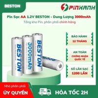 🔋 BESTON 4 Viên Pin Sạc AA 1.2V 3000mAh – Năng Lượng Bền Bỉ, Tiết Kiệm Tối Đa Cho Thiết Bị Điện Tử