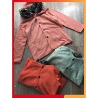 [ Big Sale ] Áo khoác dạ ngắn mũ lông(ảnh thật + video) thời trang kb