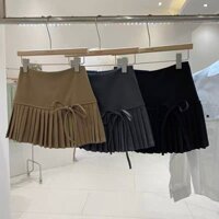 [ Bigsize 55-100kg] Chân váy xếp li đuôi cá siết eo bản cạp to nơ điệu