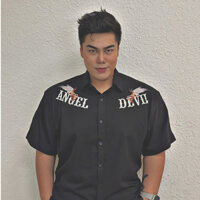 [ Bigsizemen] Áo sơ mi nam tay ngắn nam bigsize 70 - 130kg - in hình Angel devil
