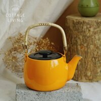🧡 Bình / ấm trà nhôm màu cam, có lọc bên trong kèm lọc rời, dung tích 800ml, mới chưa qua sử dụng. Gốm Nhật, Âu 2hand