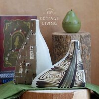 🧡 Bình / lọ cắm hoa mộc hoạ tiết màu rêu. decor trưng bày đều đẹp. có triện. Gốm Nhật, Âu 2hand