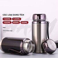 ( BÌNH TRÒN )Bình giữ nhiệt inox 304 toàn thân 1500ml có nắp làm ly nước giữ nhiệt nóng lạnh cả ngày cao cấp