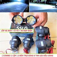 ( BỘ 2 ĐÈN ) ĐÈN TRỢ SÁNG L6 MINI LOẠI ĐẸP SIÊU SÁNG LẮP XE MÁY , XE ĐẠP ĐIỆN , ĐỒ CHƠI XE