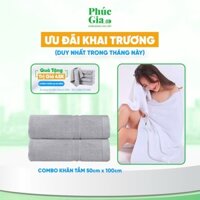 [𝐇𝐎𝐓] Bộ 2 khăn tắm LỚN 50cm x 100cm PHÚC GIA 100% Cotton Cao Cấp Mềm Mại, Thấm Hút, Bền Đẹp, Thích Hợp Cho Mọi Nhà