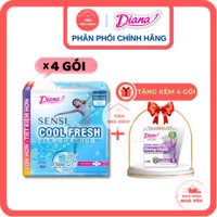 [- BỘ 4 GÓI - BVS DIANA SENSI COOL FRESH] GÓI 20 MIẾNG Băng Vệ Sinh SENSI Cool Fresh Siêu Mỏng Mát Lạnh Có Cánh